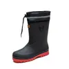 Paquete Zapatos de lluvia coreanos para hombre, de caña media, antideslizantes, impermeables, con suela gruesa, botas de lluvia, botas de agua para exteriores, zapatos de goma cálidos, venta al por mayor para hombre