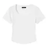 Precio Real de IA # Camiseta de manga corta con cuello redondo bajo para mujer, nuevo modelo primavera 2026, algodón puro, top corto dulce y picante