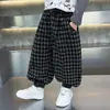 Pantalones de Primavera para Niños 2026 Nuevo Estilo Coreano Pantalones Cuadros Elegantes para Niños Pequeños, Pantalones Casuales de Primavera y Otoño con Puños