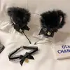 Faixa de Cabeça com Orelhas de Gato Preenchidas Gargantilha de Sino de Gato para Menina Fantasia Cosplay Faixa de Cabeça Estilo Coreano Joia para Faixa de Cabeça