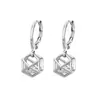 Pendientes Hexagonales Geométricos Irregulares, Estilo Minimalista, Diseño Clásico Popular, Clips para Orejas de Cubo de Circonita para Mujer