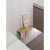 Cepillo para Inodoro de Nogal Baño Mango Largo Cepillo para Inodoro Montaje en Pared sin Agujeros con Base