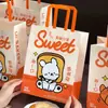 Sacolas de embalagem de padaria da moda, sacolas de papel kraft, sacolas de compras, sacolas para entrega de pão, sacolas de papel para embalagem de loja de sobremesas e bolos