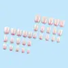 Comércio Exterior Mais Vendido Glitter Manicure Francesa Doce e Suave Estilo Pontas de Unha Usáveis Conjunto de 30 Peças Adesivos de Unha Prontos