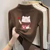 Camiseta de manga larga gruesa para niñas, nueva colección otoño/invierno 2026, capa base de forro polar cepillado, top interior cálido para niñas