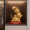 Adorno de Sapo Dorado para Atraer Riqueza y Tesoro, Decoración para Sala de Estar de Casa y Oficina, Bueno para la Acumulación de Riqueza y la Fortuna, Artesanía para Inauguración de Casa