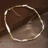 Colar de Pérolas de Água Doce, Corrente para Suéter de Luxo Leve de Nicho, Colar de Joias de Pérolas de Luxo Leve de Alta Qualidade, Design de Nicho