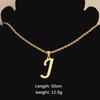 Collar con colgante de letra de acero inoxidable de venta caliente transfronteriza, exquisito y elegante, colgante de letra grande, cadena de suéter para pareja