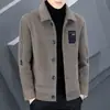 Jaqueta de Lã Masculina Outono 2026 com Acolchoamento de Algodão, Espessada, Novo Casaco Curto Casual Tendência Outono-Inverno