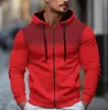Nueva Sudadera Deportiva Casual con Estampado de Lunares para Hombre Polar Amazon Otoño e Invierno Cárdigan Sudadera con Capucha Hombres Jóvenes