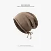 Gorro de Felpa Cálido de Invierno con Cuerda de Color para Protección de Orejas, Versátil, Cortavientos, Tejido de Lana, Forro Polar, Engrosado, Gorro de Ciclismo