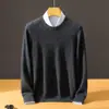 Nuevo suéter de cachemir Bai Cai Rong para hombre, cuello redondo, otoño/invierno 2026, casual de negocios, ligero, versátil, top de manga larga