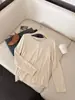 Cierra los ojos y cómpralo~ Camisa Henley suave y elástica de lana Tencel con ribete de volantes, versátil y elegante, perfecta como top independiente o para combinar con una camiseta de manga larga para mujer