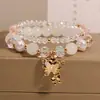 Pulseira com Alto Apelo Estético para Estudantes, Pulseira Fofa de Borboleta para Meninas, Pulseira de Cristal da Moda Estilo Floresta para Meninas Jovens e Melhores Amigas