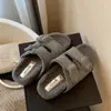 Nuevas Pantuflas de Lana Gruesa con Suela Gruesa de Borrego para Mujer Otoño/Invierno 2026 Estilo Perezoso Correa de Doble Hebilla Calzado de Abrigo Cálido Piel Pantuflas Birkenstock