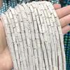 Cuentas tubulares de roca volcánica, cuentas sueltas cuadradas largas, piedra volcánica colorida, cuentas cuadradas cilíndricas para joyería al por mayor, material para bricolaje