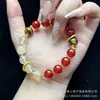 Pulseira de Agata Vermelha em Formato de Cabaça com Pequenas Contas de Charme da Sorte, Estilo Moderno, Presente de Aniversário, Atacado para Lives, Presente de Aniversário para Meninas