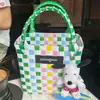 Ins Celebridade da Internet Tailândia Chiang Mai Férias Lazer Bolsa Artesanal Rattan Tecido Bolsa Feminina Cesta de Vegetais Bolsa de Mão