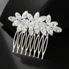 Pente de Cabelo com Zircônia de Cristal Acessórios para Vestido Pente para Coque de Noiva Ornamento de Cabelo Pente de Cabelo com Strass