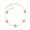 Pulsera de Plata de Ley S925 con Moissanita de Trébol de Cuatro Hojas para Mujer, Lujo Ligero, Sensación de Alta Gama, Pulsera de Mano, Joyería al por Mayor Mismo Estilo que Transmisión en Vivo de Douyin