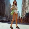 Zapatos de Ballet Redondos de Punta Redonda de Malla Hueca de Nuevo Tamaño Grande Transfronterizos para Mujer Moda Hebilla de Correa Plana
