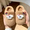 Pantuflas de invierno para niños, pantuflas de algodón para niños, pantuflas cálidas y antideslizantes para interiores para niños pequeños y bebés, adecuadas para uso en casa en otoño