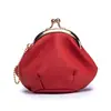 Cartera de moda con cierre de cuero genuino, bolsa creativa para labiales, monedero para mujer, mini bolsa con clip de almacenamiento estilo japonés, cartera portátil con forma de dumpling