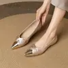 Zapatos planos, estilo socialité, corte bajo, zapatos de una pieza, para mujer, nuevo estilo de primavera, estilo coreano, versátiles, punta fina, zapatos de mujer, sin cordones, suela suave, zapatos de piel