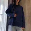 Ropa de Algodón Blanca para Otoño para Mujer ins Moderna Cuello Redondo Básica Manga Larga Holgada Clásica Capa Base Top de Manga Larga Color Sólido