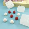 Molde de Silicone Pequeno de Morango 3D de Quatro Elos para Gesso de Aromaterapia Velas, Sabonete de Morango, Sabonete Artesanal, Molde de Chocolate DIY