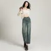 Jeans Ajustados para Mujer Talla Grande Petite Mujer Cintura Alta Forro Polar Engrosados Elásticos Adelgazantes Versátiles Pierna Recta Pantalones Cigarrillo