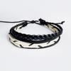 Pulsera Exótica Nueva Pulsera Creativa Europea y Americana Tejida a Mano Cuerda de Algodón Cáñamo y Cuero de Vaca Pulsera Original