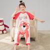 Pijama macacão infantil feminino verão fino algodão puro manga curta 2025 ovo bebê menina à prova de chutes roupa de casa infantil