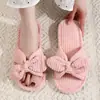 Zapatos de Confinamiento Gruesos de Felpa Cálidos con Punta Abierta de una Sola Tira para Mujer Otoño/Invierno Interior/Exterior Zapatillas de Algodón con Punta Abierta