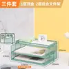 Cesta de Arquivos A4 Porta-Arquivos Horizontal Todo em Metal Multicamadas Prateleira de Armazenamento para Mesa de Escritório Malha de Ferro Deslizante