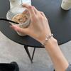 Pulsera de Corazón Estilo Coreano y Japonés para Mujer, Pulsera Trenzada de Anillo Redondo Simple de Moda Vintage, Joyería Estilo Hip-Hop