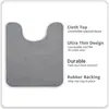 Alfombrilla de Piso para Baño Estilo Similar al Lino Transfronteriza de Amazon, Alfombrilla en Forma de U para Inodoro, Alfombrilla para Pies Absorbente de Agua de Secado Rápido, Disponible para Dropshipping