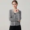 Cardigan de Caxemira Novo Outono Inverno Jaqueta Feminina com Lantejoulas Decote V Emagrecedor Estilo Casual Malha Manga Longa Top