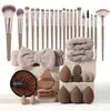 Set Transfronterizo de 20/33/40 Piezas de Herramientas de Maquillaje de Belleza, Esponja Suave para Maquillaje, Doble Uso para Aplicación de Maquillaje Seco y Húmedo
