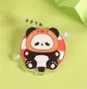 Broche de panda de dibujos animados transparente, pin decorativo, insignia de acrílico, colgante con cita inspiradora para estudiantes, pequeño regalo