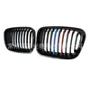 Adequado para BMW Série 3 E46 98-01 Barra Horizontal Grelha Três Cores Antiga Quatro Portas Modificada Grelha de Entrada de Ar de Linha Dupla