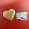 Insignia Corporativa Personalizada Logo Oro Puro 999 Pastel de Corazón Dulce Regalo de Confesión para Novia Lote de Oro Shuibe