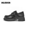 Mocasines Augu Shiden Negros para Mujer Verano 2026 Nuevos de Suela Gruesa Estilo Británico JK Casual Ropa de Trabajo Zapatos de Cuero