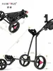 Carro para Bolsa de Golf True, Carrito de Tres Ruedas para el Campo de Golf, para Niños y Adolescentes, con Soporte para Paraguas, Plegable