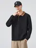 Ropa de Hombre Fengshe / Nueva Camisa Polo de Media Cremallera para Hombre Primavera y Otoño 2026, Top de Manga Larga con Cuello Campana para Hombre, Sudadera Gruesa para Hombre