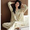 Pijama feminina atacado transfronteiriço primavera e outono novo algodão imitação manga comprida senso de alta qualidade doce casual fofo roupa de casa terno