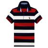 Camiseta Masculina Mingdi Mouse Manga Curta Masculina Jovem Gola Lapela Algodão Puro Masculina de Negócios Verão Listrada Slim Fit Meia Manga