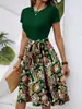 Vestido Cinto Estampado Paisley da Moda Tume para Mulheres