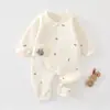Mameluco Cálido de Tres Capas Mariposa para Bebé Recién Nacido, Ropa de Bebé de Algodón de Manga Larga, Costura Sin Costuras Clase A, Ropa de Maternidad