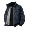 Jaqueta Nova Masculina Outono Inverno Marca Tendência Jaqueta de Couro com Veludo Plus Jaqueta para Montanhismo ao Ar Livre Casual Versátil Moda Proteção contra o Frio À Prova de Vento Exterior